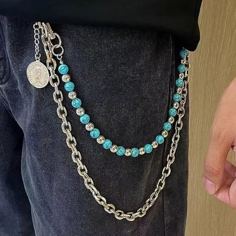 Women'S Jeans Accessories Chain - Metalowe Punk Rockowe Warstwowe Koraliki Łańcuszki