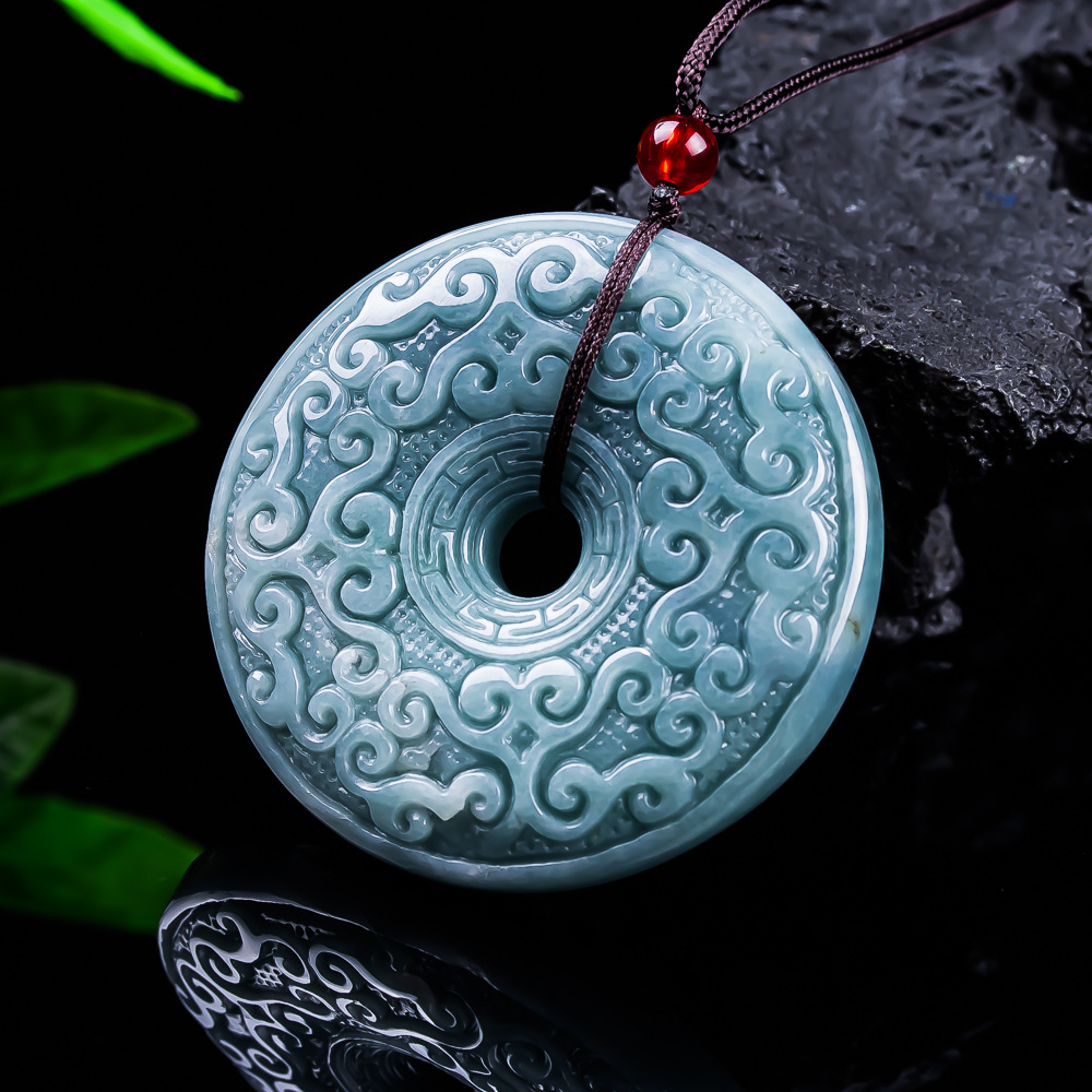 Women'S Accessories Designer - Naturalny birmański jadeitowy wisiorek w kształcie