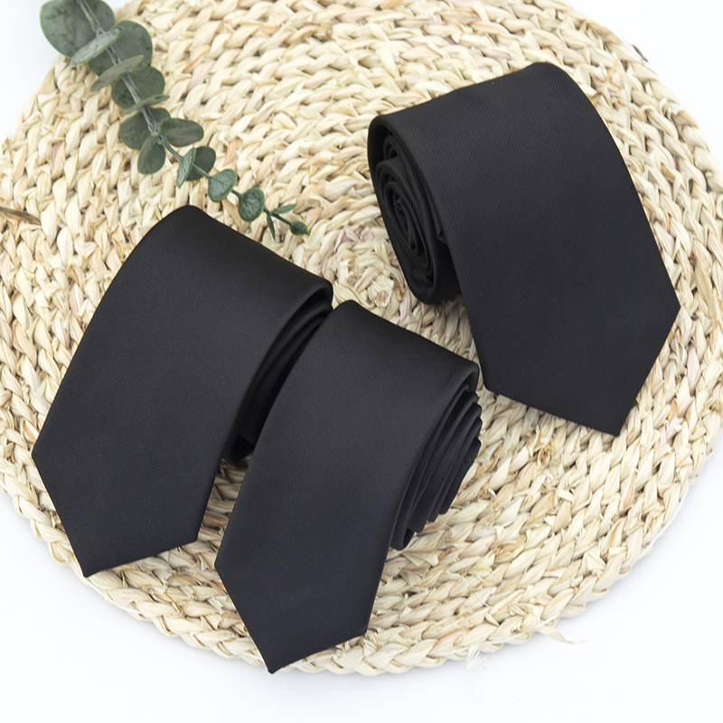 Women Accessories Business - Nowe klasyczne czarne krawaty dla mężczyzn