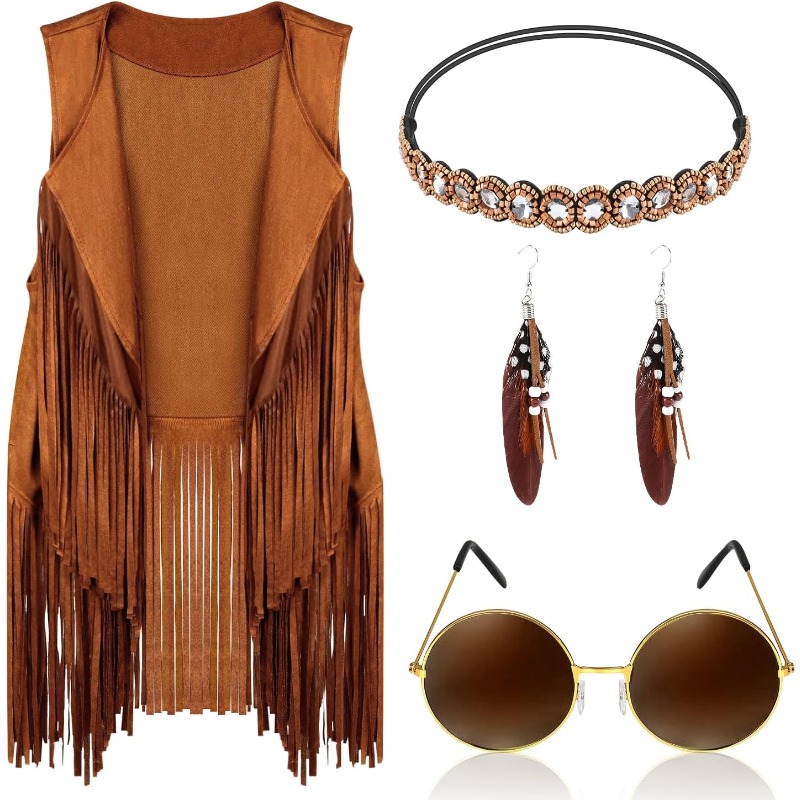 Women'S Accessories In The 70S - 5 szt. Akcesoriów do kostiumu hippie