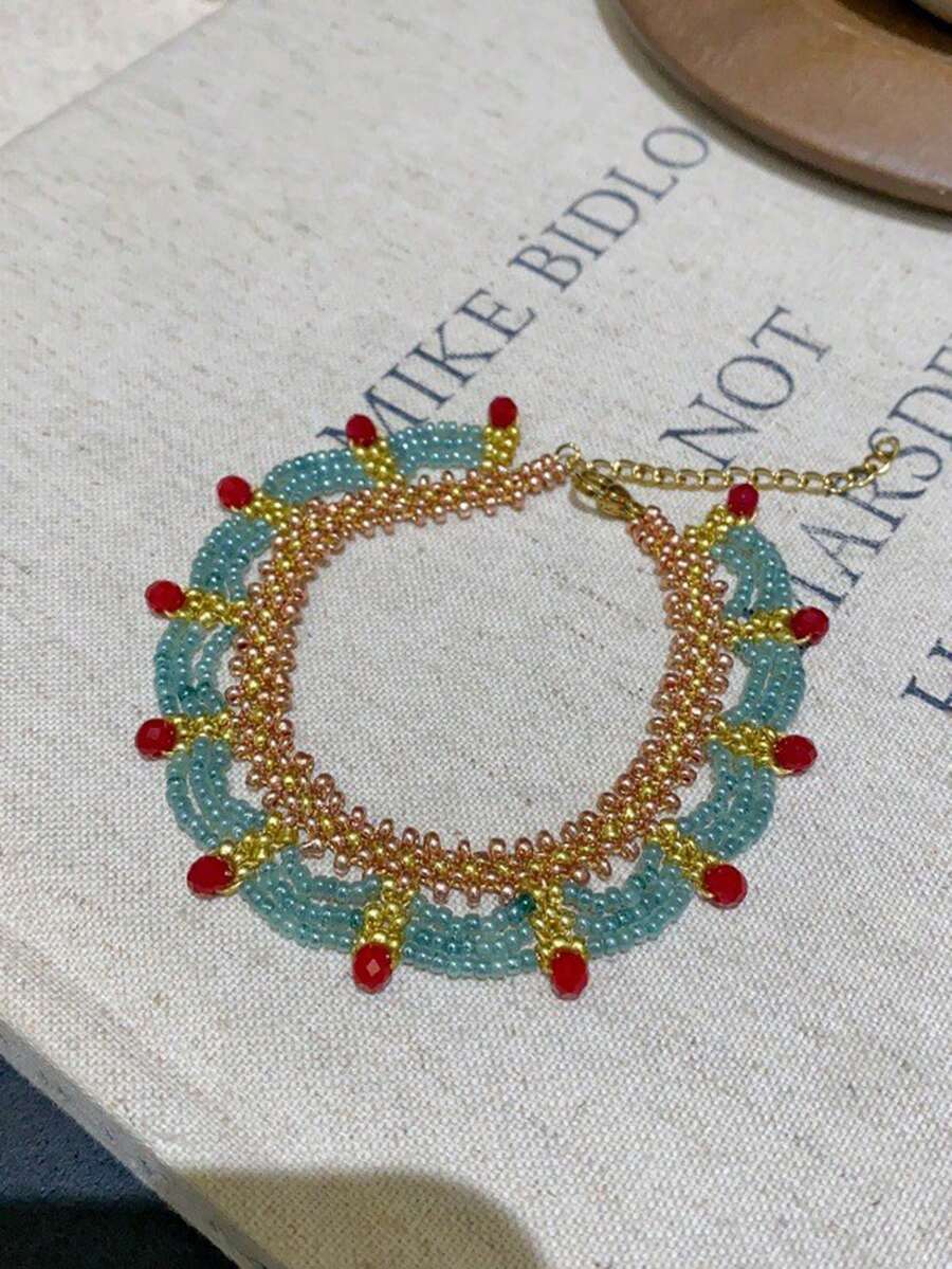 Layered Necklace Set - Ręcznie Robiony Wielowarstwowy Zestaw Bransoletek z