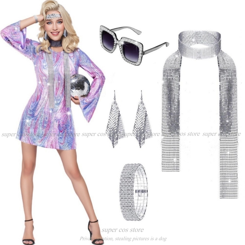 Women'S Accessories In The 70S - Kostium damski Disco z lat 70.