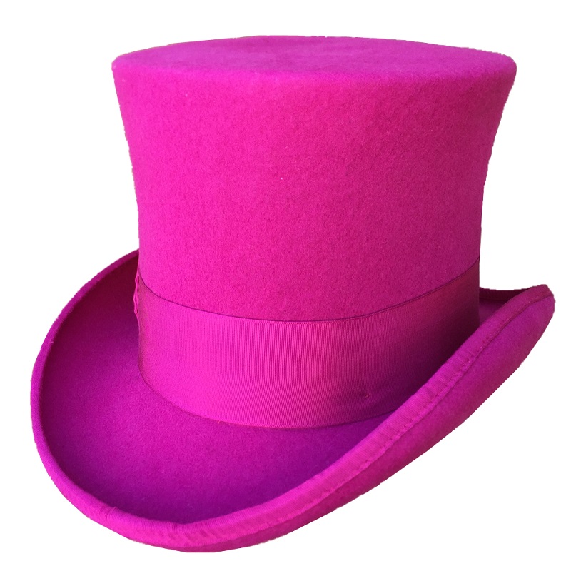 Women'S Victorian Era Accessories - Różowy kapelusz cylinder damski w stylu