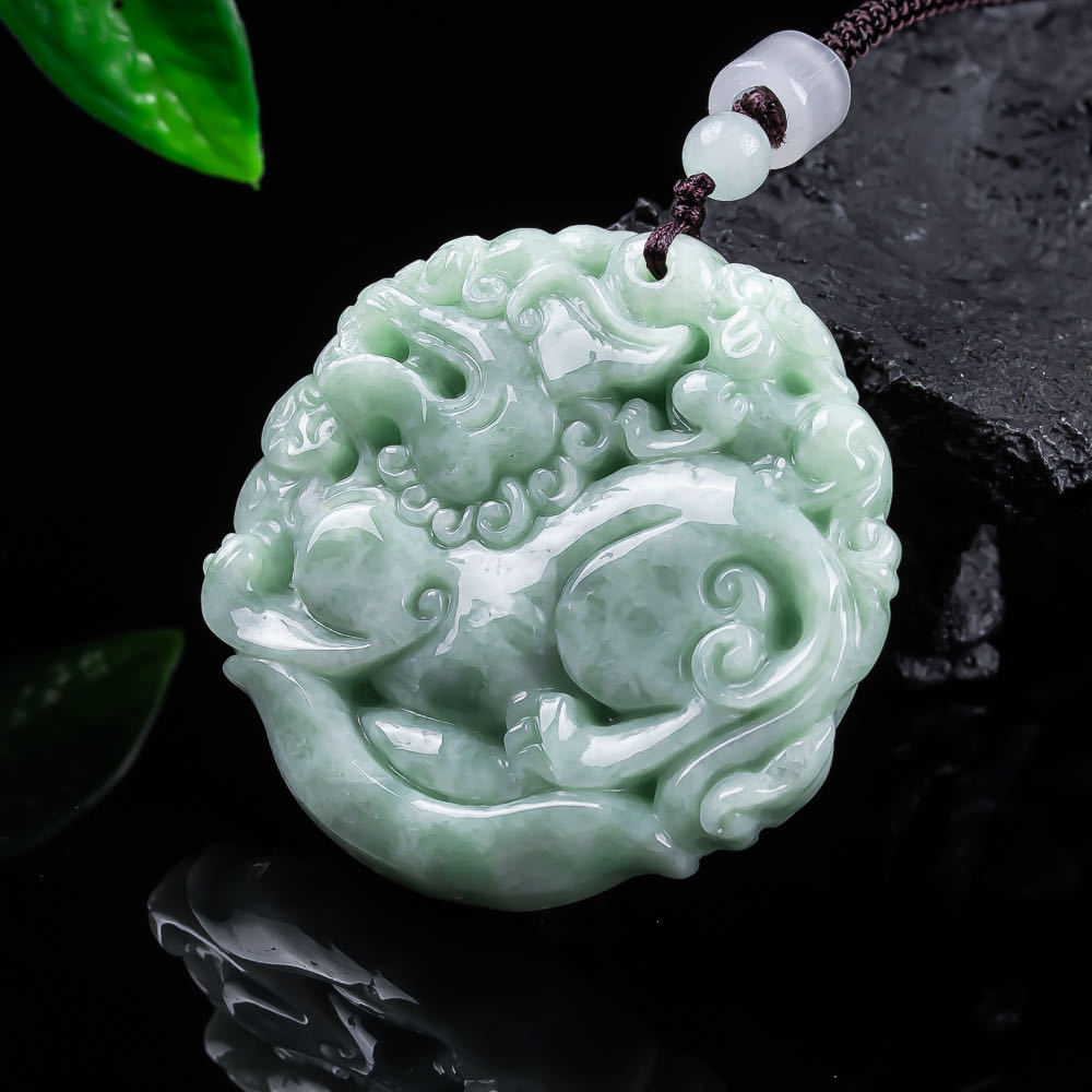 Women'S Accessories Designer - Naturalny jadeit z Mianmaru, wisiorek Pixiu,