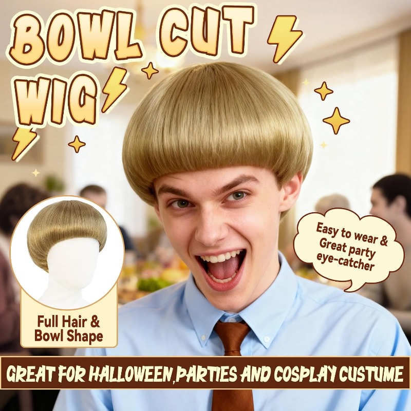 Krótka blond peruka typu bowl  – Women'S Accessories In The 70S recenzja i cena