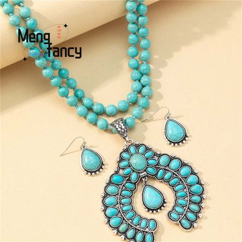 Retro Kolczyki Kwiaty Trzywars – Layered Necklace Set recenzja i cena