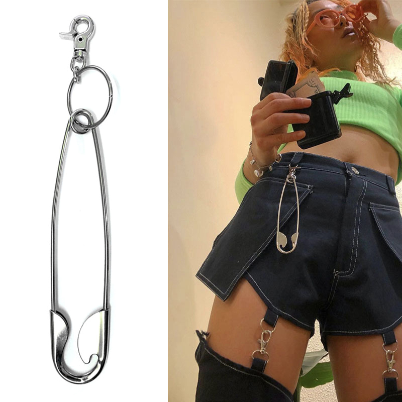 Punk duży brelok metalowy wisi – Women'S Jeans Accessories Chain recenzja i cena