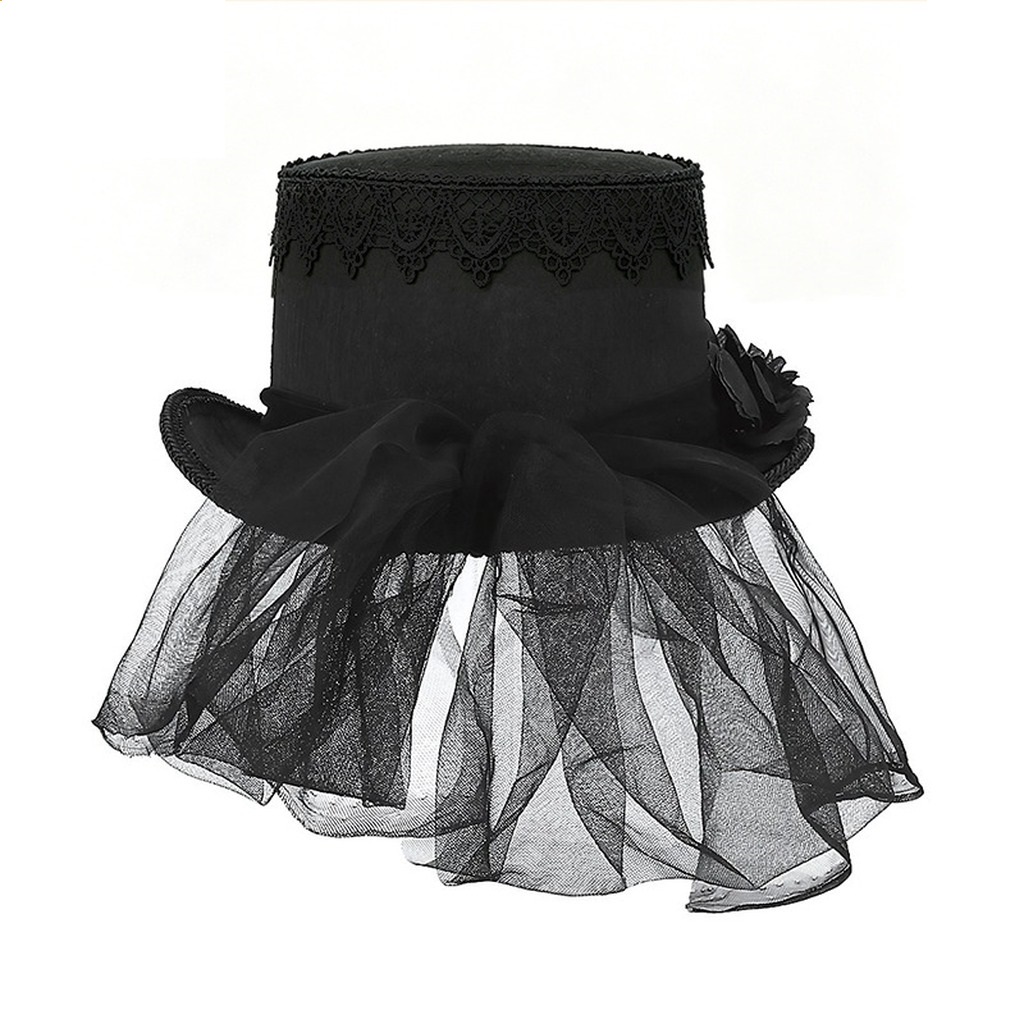 Gotycki czarny koronkowy cylin – Women'S Victorian Era Accessories recenzja i cena
