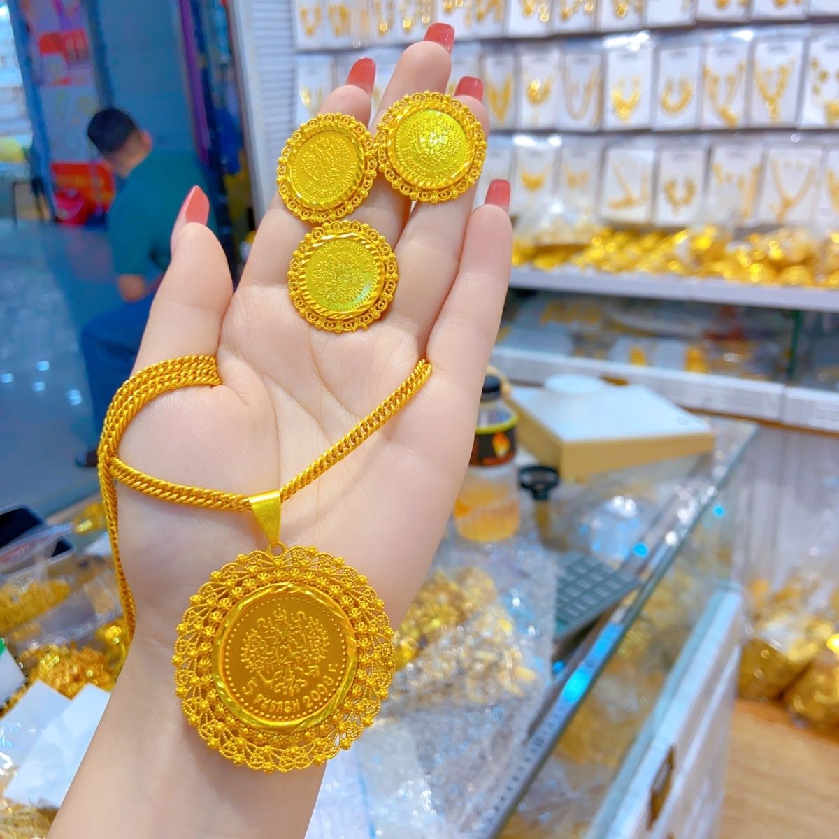 Nowy 24K pozłacany Dubai biżut – Women Accessories Gift Set recenzja i cena