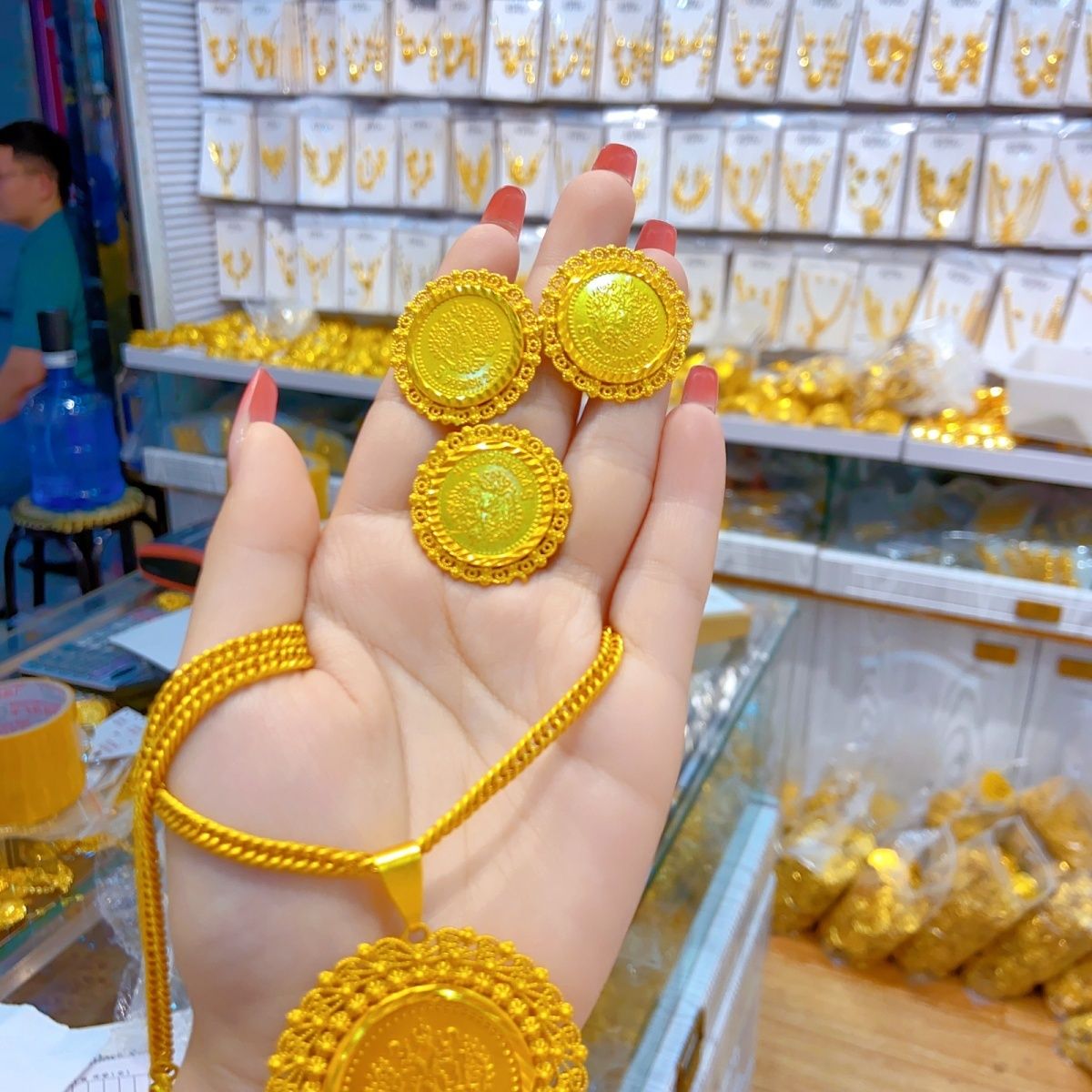 Nowy 24K pozłacany Dubai biżut – Women Accessories Gift Set recenzja i cena