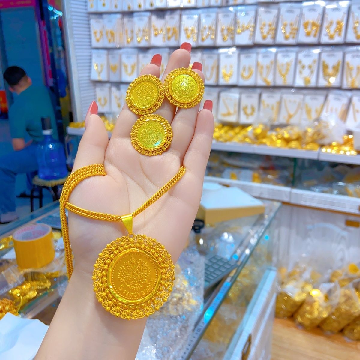 Nowy 24K pozłacany Dubai biżut – Women Accessories Gift Set recenzja i cena