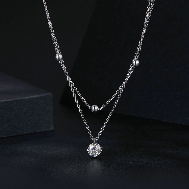 Naszyjnik Bamoer U 0.5CT Moiss – Layered Necklace Set recenzja i cena