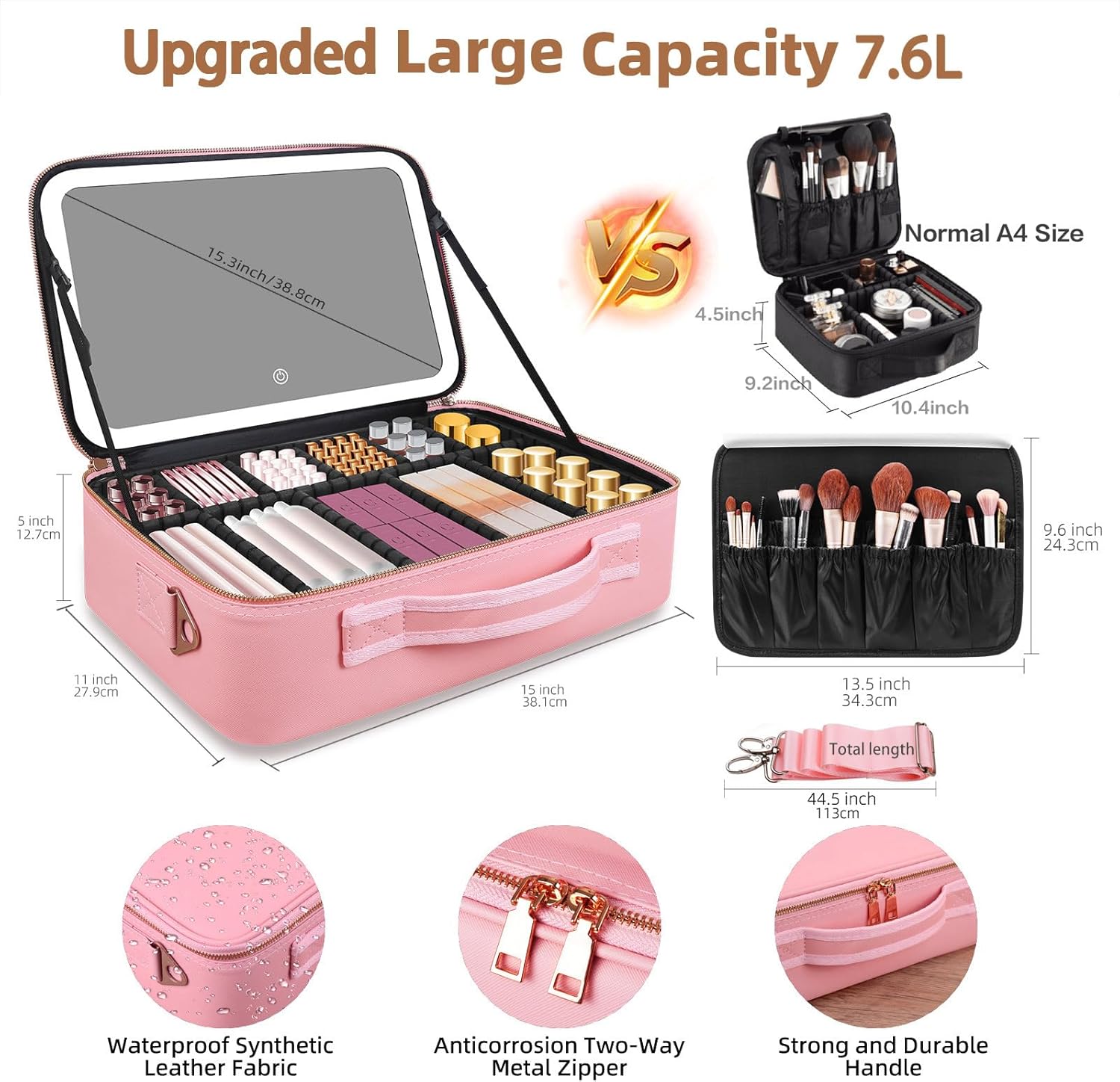Duża kosmetyczka z lustrem LED – Women Accessories Organizer recenzja i cena